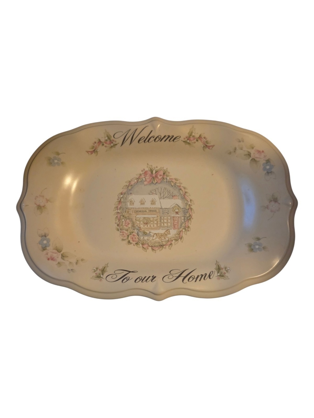 Pfaltzgraff Welcome To Our Home Decorative Serving Platter - Cream Floral